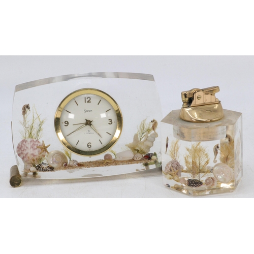 56 - Swiza table clock and table lighter