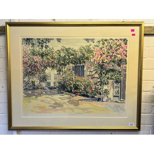 617 - Large limited edition framed print 97/325 titled the gateway by C. Penny (Painting approx. 70cm x 50... 