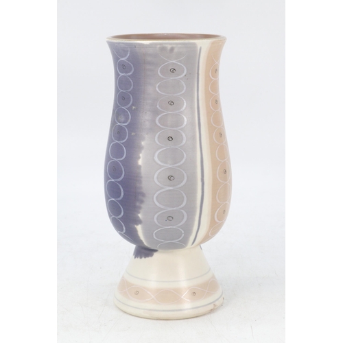 101A - Poole Pottery free form vase in plc pattern, approx. 19cm