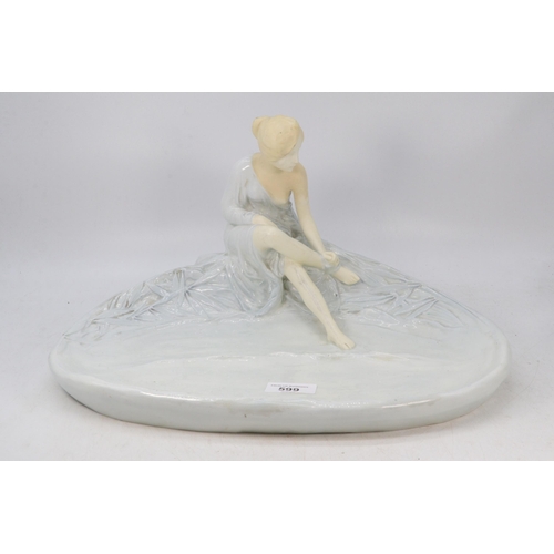 599 - Borsdorf ceramics bathroom dish with a figure