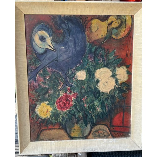 604 - Marc Chagall framed print still life