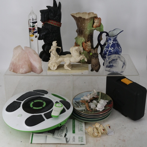 5 - Assorted sundries to include a cast iron scotty dog, collectors plates, Withernsea jug, revive circu... 