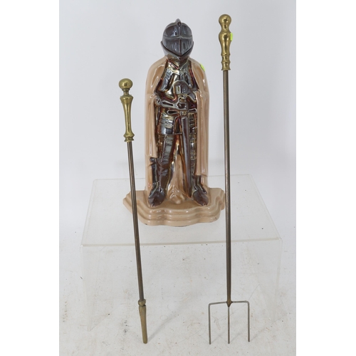 6 - Lustre knight fire side measures approx. 15'' tall with tools