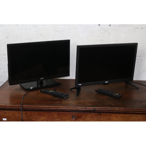 51 - Logik freeview HD 20'' LCD Tv with remote together with a Bush 19'' LED tv with remote (trade/spares... 