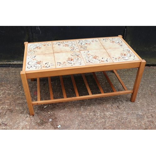 117 - Tile top coffee table with racking under