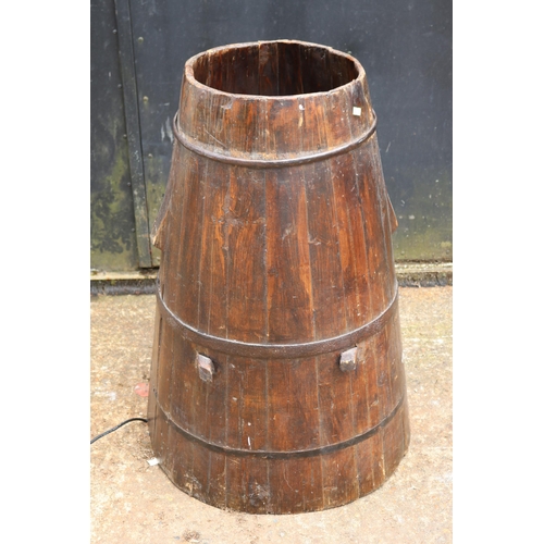 122 - Conical barrel fitted with lamp light to internal measures approx. 80cmH trade/spares/repairs