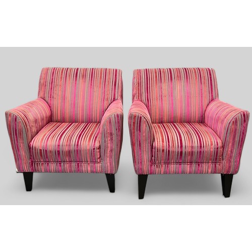 129 - Two upholstered armchairs