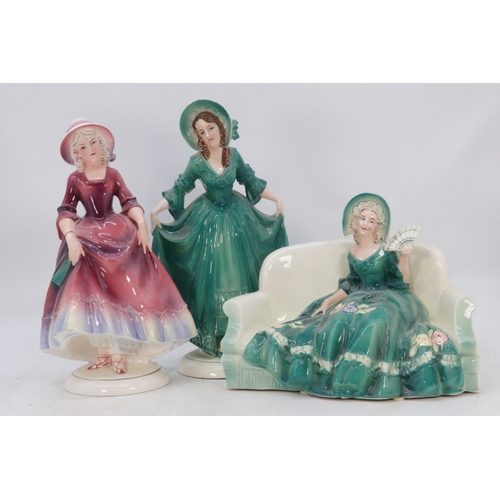 72A - Three ceramic Katzhutte German figurines