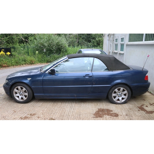 1 - BMW blue 3 dr automatic convertible, MOT expired 6th March 2024 (private number plate S500 SDR) petr... 