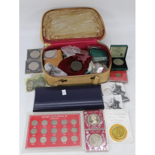 56 - Assorted coins including 2x Silver £20 proof coins, Jersey interest, Cart wheel penny and lots more