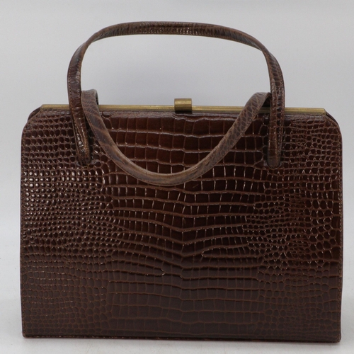 59 - Crocodile skin ladies handbag made in England