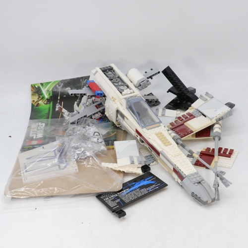 140 - Star Wars lego 10240 Red Five X-Wing, partially made, unchecked for completeness