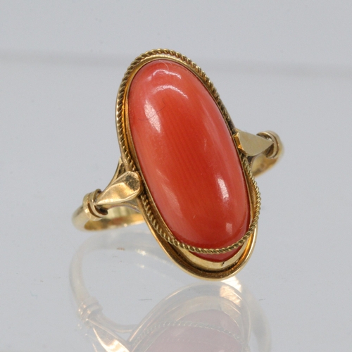 169 - 18ct Gold ring set with coral approx. 3g