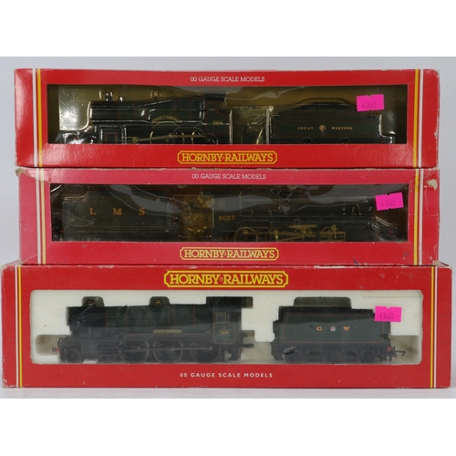 250 - Three boxed 00 guage Hornby engines and tenders to include County of Cornwall Great Western, LMS 802... 