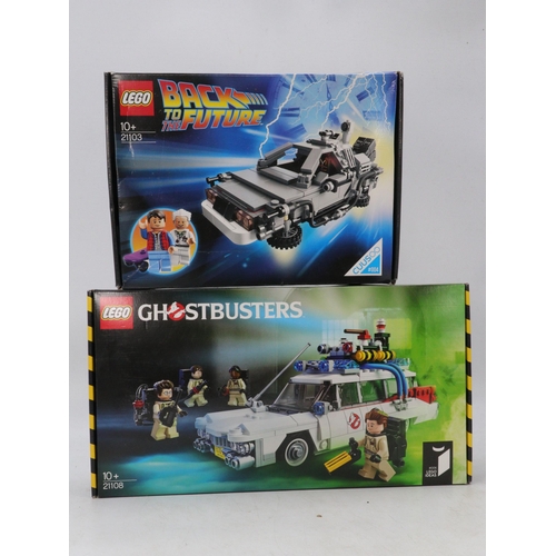 318 - Two boxed lego sets to include Back to The Future 21103 complete with figures and instruction bookle... 