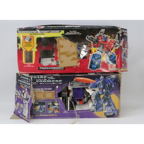 26 - Transformers Power Master Optimus Prime together with City Commander Galvatron both have original bo... 