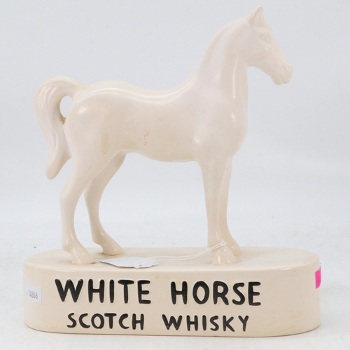 287 - Vintage White Horse brewery ceramic horse by Kelsboro