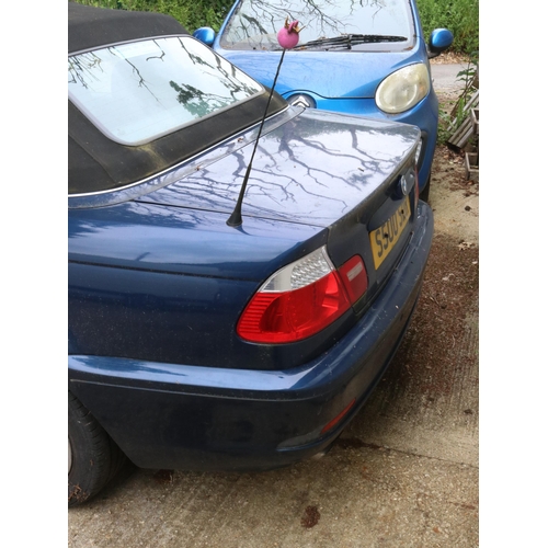 1A - BMW blue 3 dr automatic convertible, MOT expired 6th March 2024 (private number plate S500 SDR) petr... 