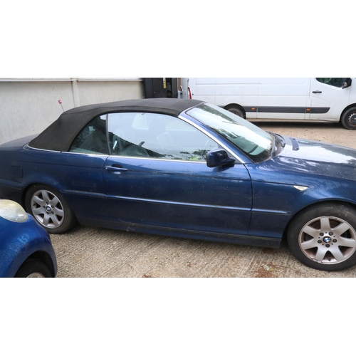 1A - BMW blue 3 dr automatic convertible, MOT expired 6th March 2024 (private number plate S500 SDR) petr... 