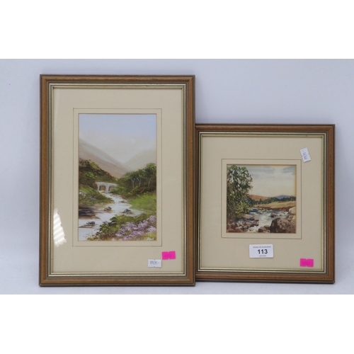 113 - Framed watercolour of a coastal scene by Edward A Swan together with two framed watercolours both si... 