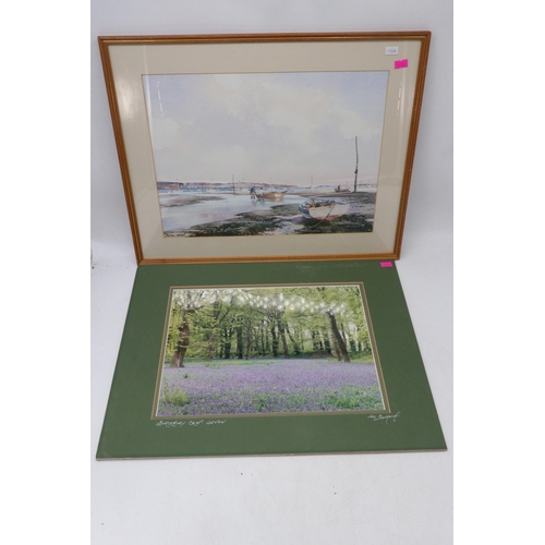 13 - Framed watercolour by Brian Hayes together with an unframed photo and another framed picture