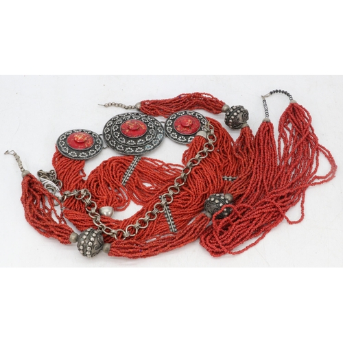 42 - A decorative Coral belt