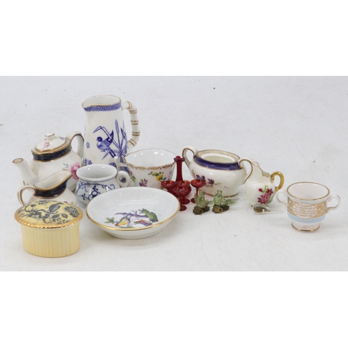 44 - Quantity of miniature pieces by Coalport, Aynsley, Royal Worcester