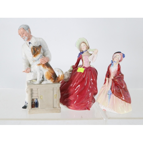 67 - Three Royal Doulton figures to include Paisley, Autumn Breezes and Thanks Doc