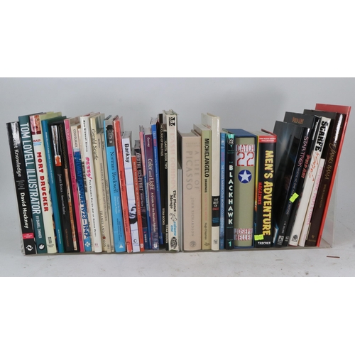 105 - Selection of books on art, comic interest, Disney, DC Comics etc  (in four crates)