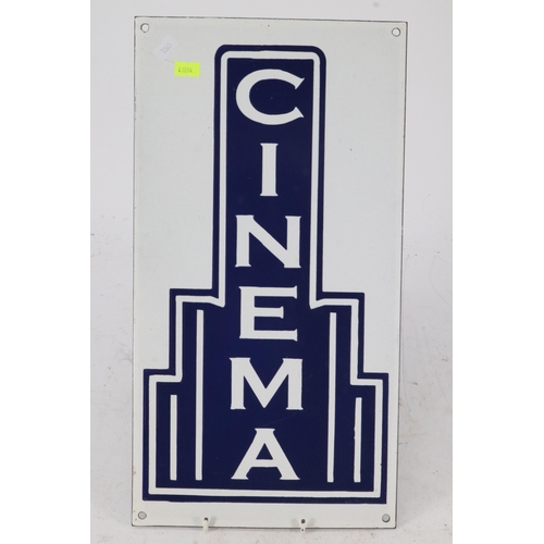 123 - Cinema enamel sign measures approx. 23cm x 43cm