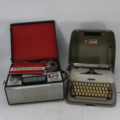 187 - A Ferguson 3218 tape recorder together with an abla typewriter