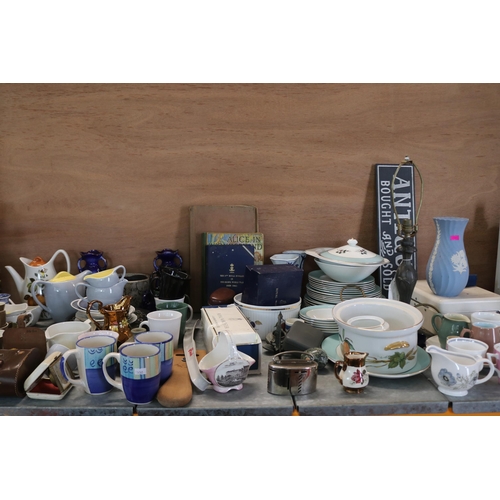 370 - Large quantity of assorted sundries to include date line ceramics, books,lamp etc (trade,spares,repa... 