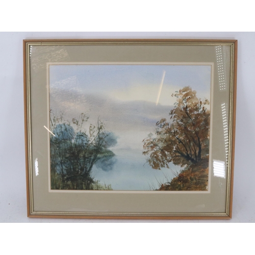 178 - A framed watercolour The Quiet Loch by R. Fenwick together with a framed watercolour signed indistin... 