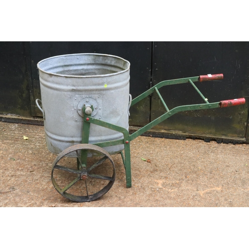 412 - Vintage metal water carrier with galvanised bucket