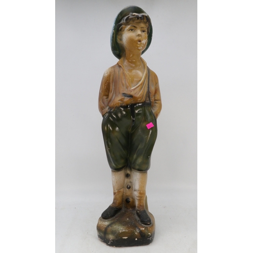 142 - A chalk figure of a whistling boy, approx. 62cm high