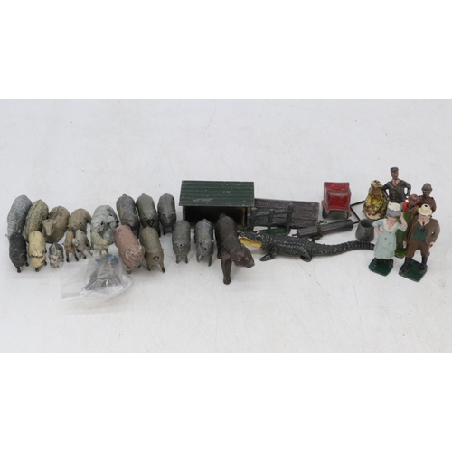 257 - Quantity of mostly lead and plastic animals and farmers and accessories etc