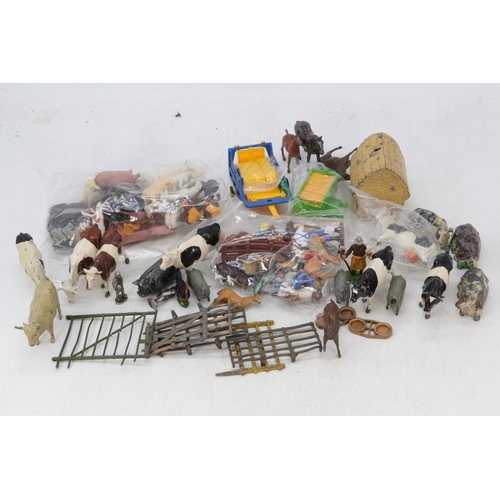 257 - Quantity of mostly lead and plastic animals and farmers and accessories etc