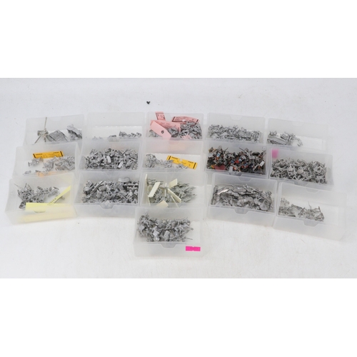 285 - Large selection of mainly unpainted 15ml scale War Game Figures including vehicles, tanks, etc