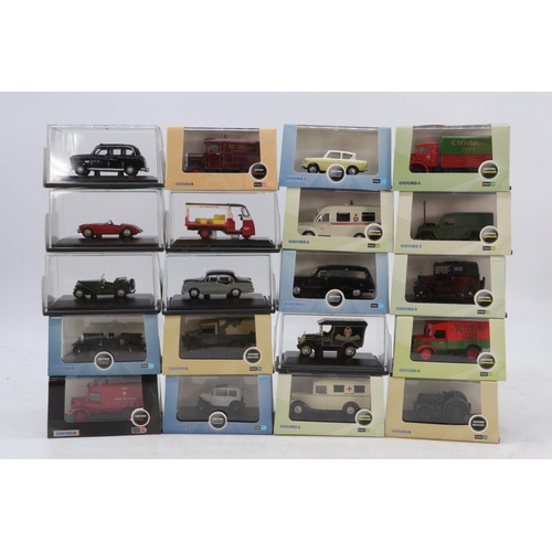 322 - Quantity of 20 boxed Oxford Diecast vehicles 1:76 scale  to include Fire, Military etc