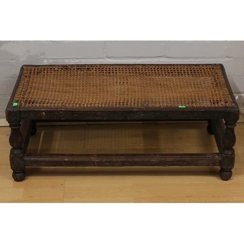 357 - Cane topped long stool a/f