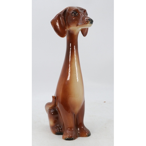 385 - Jemma vintage ceramic Sausage dog together with a Royal Dux porcelain tiger