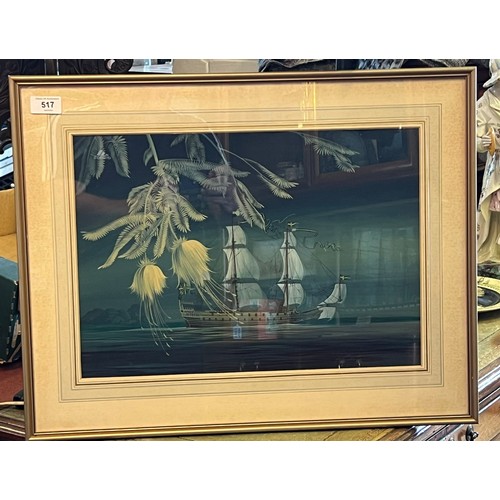 544 - Richard Constable (1923-2015) Picture of a galleon framed by the Constable Studio gouche/paper