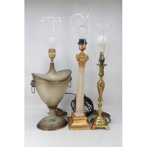 572 - Three assorted table lamps (trade/spares/repairs)