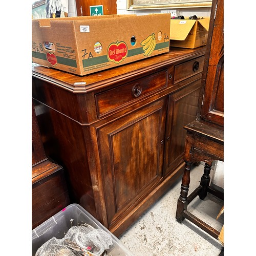 474 - Continental mahogany sideboard with raised back