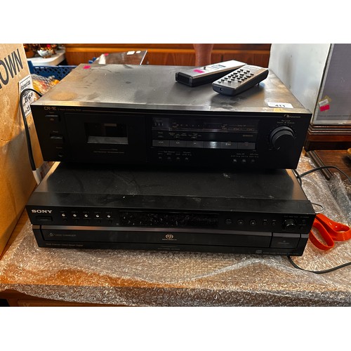 411 - Nakamichi cassette player and a Sony cd player both with remotes