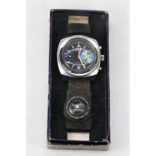 225 - Original Tidemaster Yachting chronograph watch with original box, instructions and purchase receipt ... 