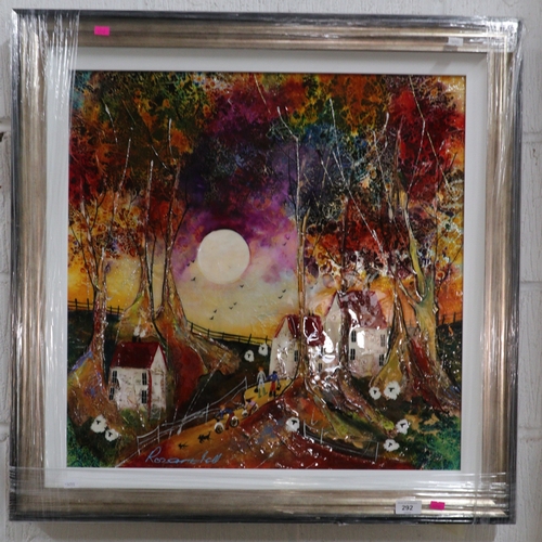 292 - Original mixed media picture by Rozanne Bell, picture measures approx. size 60cm x 60cm