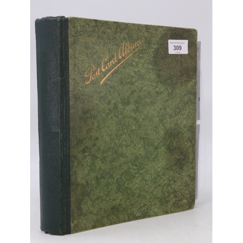 309 - A Postcard album containing topographical, greetings etc together with aa selection of vintage photo... 