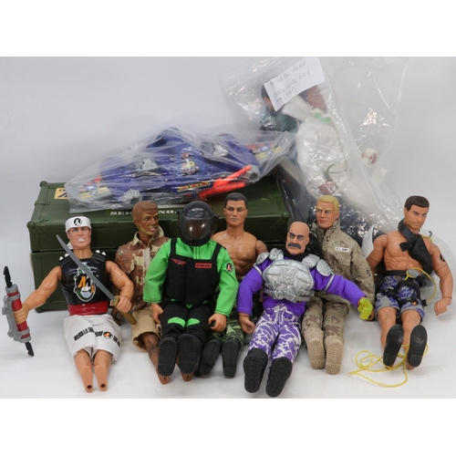 316 - A large quantity of Hasbro action man and other figures include many accessories, uniforms, weapons ... 