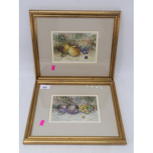 350 - Two framed still life watercolour both signed M.E Morris